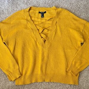 💜 3 for $10 Forever 21 Golden V-Neck Sweater